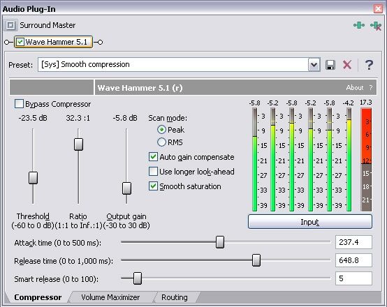 open zoom image for Sony Vegas Digital Video and Audio Software (Windows), 5.1 Audio Plug-in Support