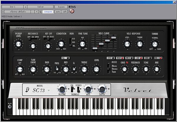 open zoom image for Digidesign AIR Velvet Virtual Electric Piano (Macintosh and Windows), Velvet