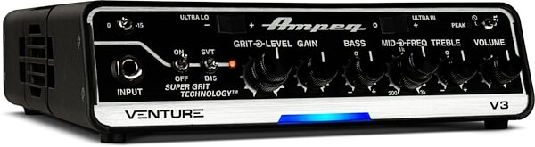 open zoom image for Ampeg Venture V3 Bass Guitar Amplifier Head (300 Watts), New, Angled Front