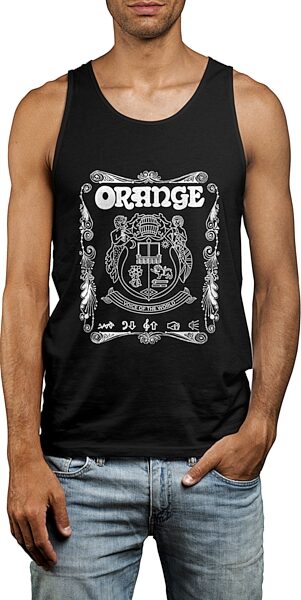 open zoom image for Orange Crest Logo Tank Top, Black, Small, Main