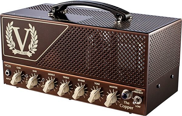 open zoom image for Victory VC35 The Copper Guitar Amplifier Head, Metal Chassis (35 Watts), New, Action Position Back