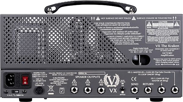 open zoom image for Victory VX The Kraken Amplifier Head (50 Watts), Back
