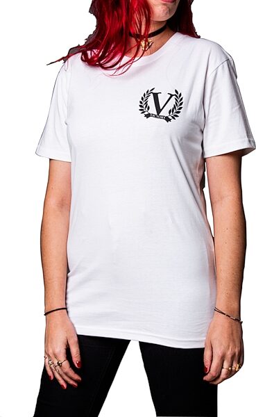 open zoom image for Victory Sheriff T-Shirt, White with Black Logo, Large, Action Position Back