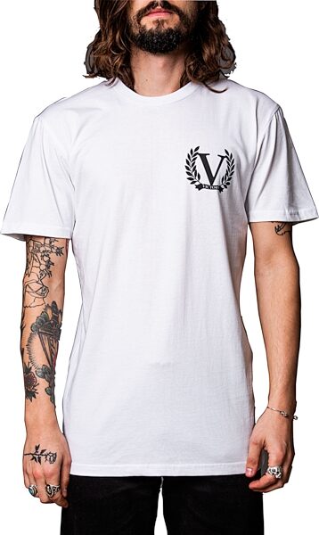 open zoom image for Victory Sheriff T-Shirt, White with Black Logo, Large, Action Position Back