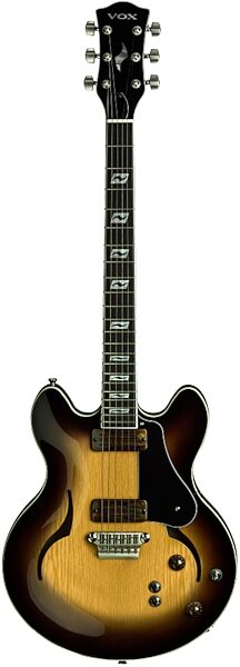 open zoom image for Vox Virage Double Cutaway Electric Guitar (with Case), Vintage Sunburst