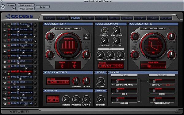 open zoom image for Access Virus TI Desktop Integrated Modeling Synth, Oscillator Control