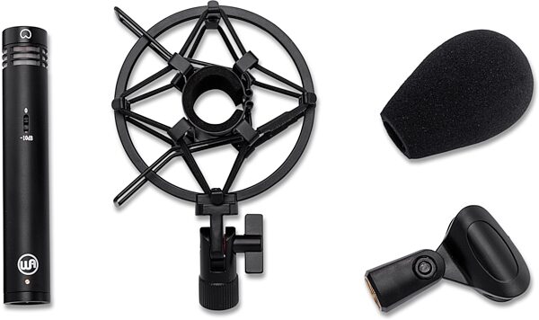 open zoom image for Warm Audio WA-84 Small-Diaphragm Condenser Microphone, Single Microphone, Black, Main with all components Front