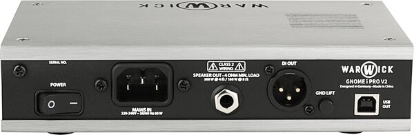 open zoom image for Warwick Gnome i Pro V2 Digital Pocket Bass Amp Head (300 Watts), New, Action Position Back
