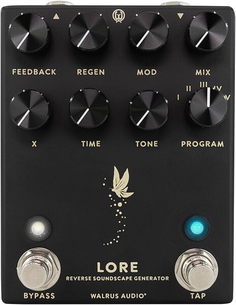 open zoom image for Walrus Audio Lore Reverse Soundscape Generator Delay Reverb Pedal, Black, Action Position Back