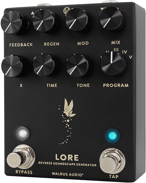 open zoom image for Walrus Audio Lore Reverse Soundscape Generator Delay Reverb Pedal, Black, Action Position Back