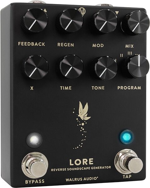 open zoom image for Walrus Audio Lore Reverse Soundscape Generator Delay Reverb Pedal, Black, Action Position Back