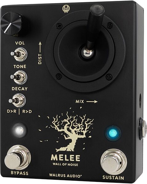 open zoom image for Walrus Audio Melee Wall of Noise Reverb/Distortion Pedal, Black, Action Position Back