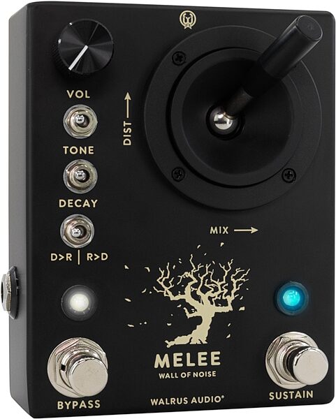 open zoom image for Walrus Audio Melee Wall of Noise Reverb/Distortion Pedal, Black, Action Position Back