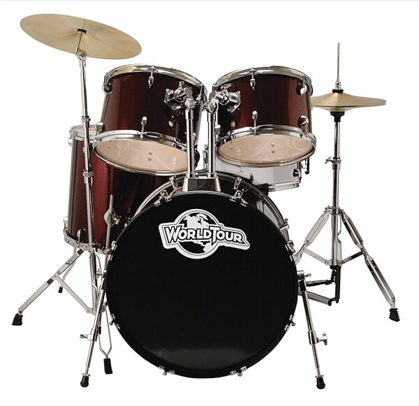 open zoom image for World Tour ST5 Standard 5-Piece Drum Kit, Wine Red Metallic