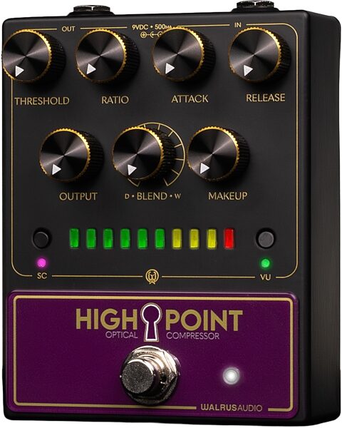 open zoom image for Walrus Audio Highpoint Optical Compressor Pedal, Black, Action Position Back