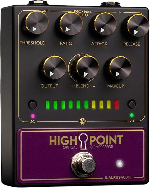open zoom image for Walrus Audio Highpoint Optical Compressor Pedal, Black, Action Position Back