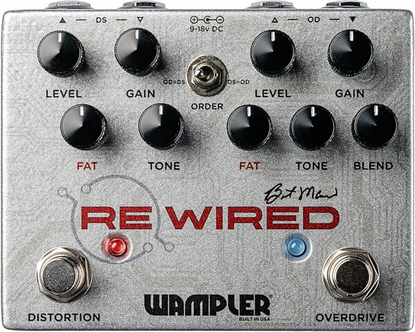open zoom image for Wampler ReWired Brent Mason Signature Overdrive/Distortion Pedal, New, Action Position Back