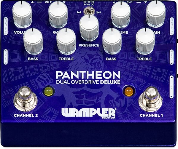 open zoom image for Wampler Pantheon Deluxe Dual Overdrive Pedal with MIDI, Open Box (Very Good), Main