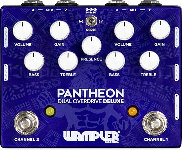 open zoom image for Wampler Pantheon Deluxe Dual Overdrive Pedal with MIDI, Open Box (Very Good), Main