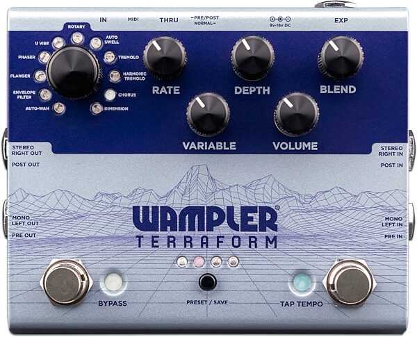 open zoom image for Wampler Terraform Multi-Modulation Pedal, New, Action Position Back