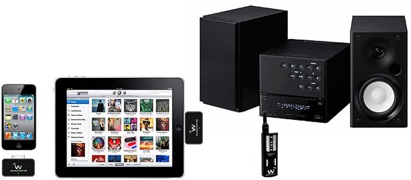 open zoom image for Wi Digital JMWAL35UI AudioLink Ui Digital Wireless System, In Use with Home Stereo
