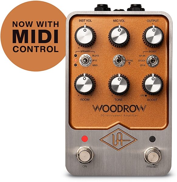 open zoom image for Universal Audio Woodrow '55 Instrument Amplifier Pedal, New, Action Position Back