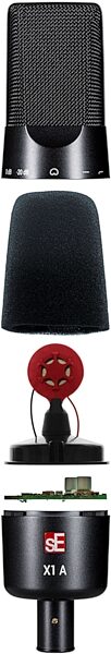 open zoom image for sE Electronics X1 A Large-Diaphragm Condenser Microphone, Black, Action Position Back