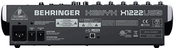 open zoom image for Behringer XENYX X1222USB 16-Channel Mixer with USB, Rear