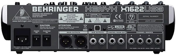 open zoom image for Behringer XENYX X1622USB 16-Channel Mixer with USB, Rear