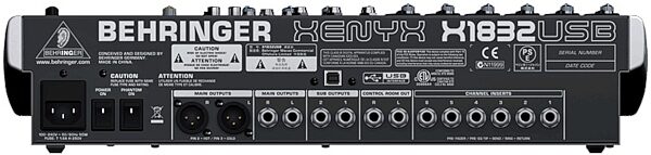 open zoom image for Behringer XENYX X1832USB 18-Channel Mixer with USB, Rear