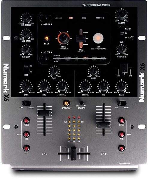 open zoom image for Numark X6 2-Channel Tabletop DJ Mixer with FX, Top