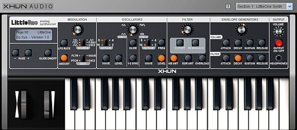 open zoom image for Xhun Audio LittleOne Synthesizer Plug-in Software, Digital Download, Screenshot Front