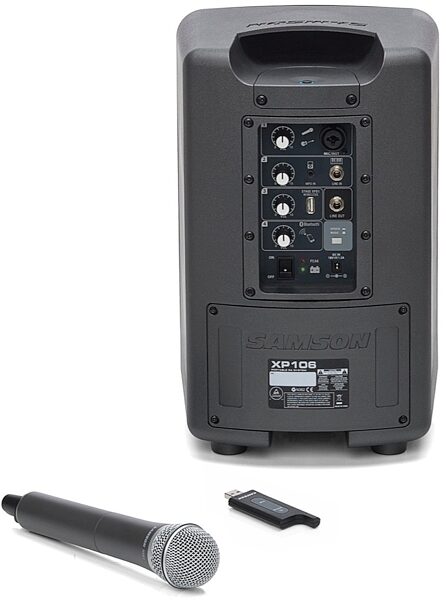 open zoom image for Samson Expedition XP106w Rechargeable Portable Bluetooth PA System with Wireless Handheld Mic, New, Back