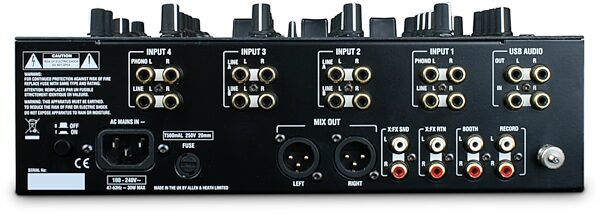 open zoom image for Allen and Heath Xone 42 USB DJ Mixer (4-Channel), Back