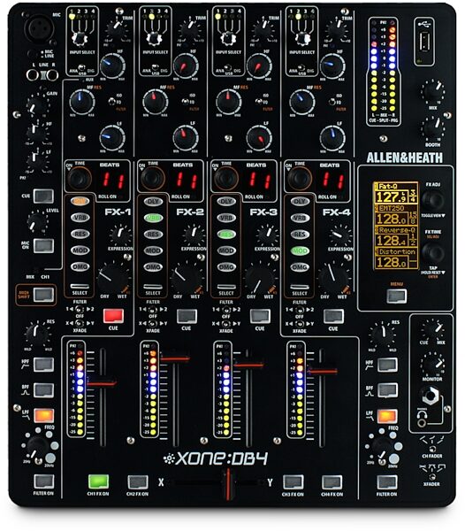 open zoom image for Allen and Heath Xone DB4 Digital DJ Mixer with FX (4-Channel), Main