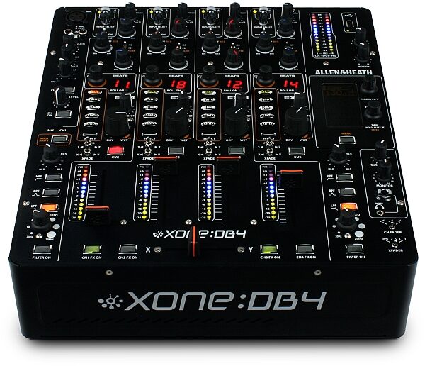 open zoom image for Allen and Heath Xone DB4 Digital DJ Mixer with FX (4-Channel), Front