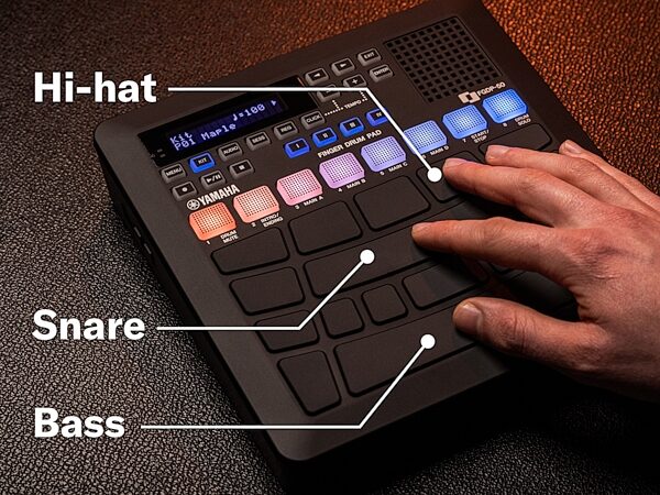 open zoom image for Yamaha FGDP-50 Finger Drum Pad Portable Drum Machine, New, Action Position Back