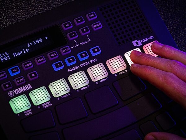 open zoom image for Yamaha FGDP-50 Finger Drum Pad Portable Drum Machine, New, Action Position Back