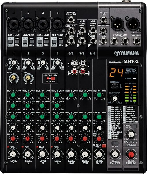 open zoom image for Yamaha MG10X 10-Channel Stereo Mixer with Effects, New, Action Position Back