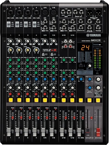open zoom image for Yamaha MG12X CV 12-Channel Stereo Mixer with Effects, New, Action Position Back