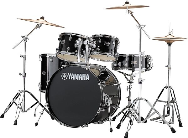open zoom image for Yamaha Rydeen Drum Shell Kit, 5-Piece, Black Glitter, Open Box (Very Good), Action Position Back