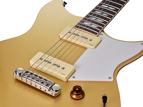 open zoom image for Yamaha Chris Buck RS02CB Revstar Electric Guitar (with Gig Bag), Honey Gold, Action Position Back