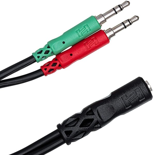 open zoom image for Hosa Headset/Mic Breakout Cable, 3.5 mm TRRSF to Dual 3.5 mm TRS, New, Action Position Back
