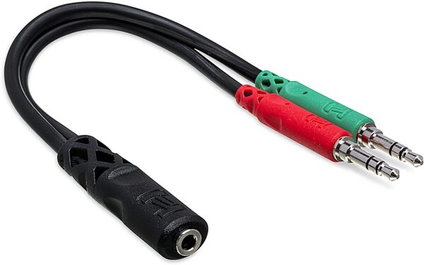 open zoom image for Hosa Headset/Mic Breakout Cable, 3.5 mm TRRSF to Dual 3.5 mm TRS, New, Main