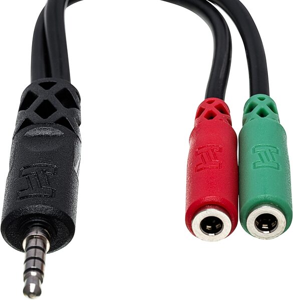 open zoom image for Hosa Headset/Mic Breakout Cable, 3.5 mm TRRS to Dual 3.5 mm TRS-F, New, Action Position Back