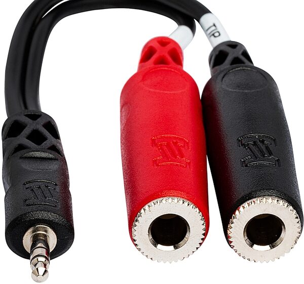 open zoom image for Hosa YMP-137 Male TRS 1/8" to Dual Female TS 1/4" Stereo Breakout Cable, New, Action Position Back