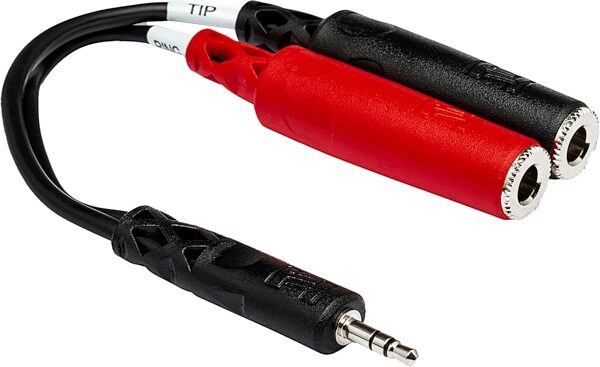 open zoom image for Hosa YMP-137 Male TRS 1/8" to Dual Female TS 1/4" Stereo Breakout Cable, New, Action Position Back