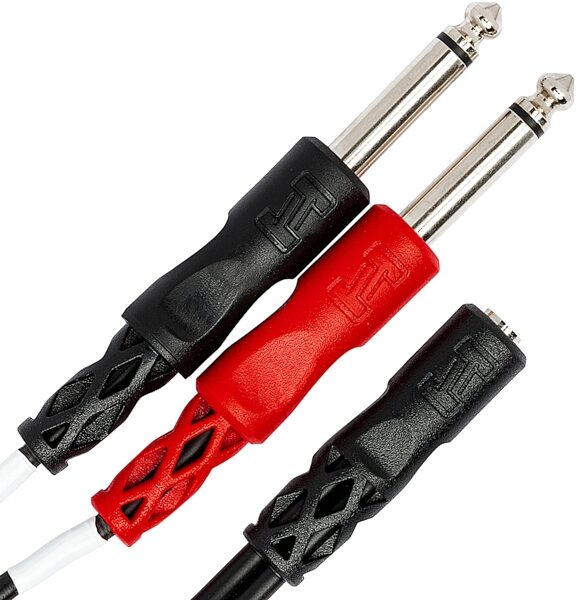 open zoom image for Hosa YMP-434 Female TRS 1/8" to Dual Male TS 1/4" Stereo Breakout Cable, New, Action Position Back