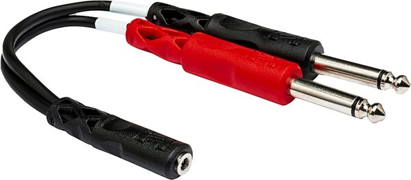 open zoom image for Hosa YMP-434 Female TRS 1/8" to Dual Male TS 1/4" Stereo Breakout Cable, New, Action Position Back