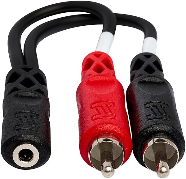 open zoom image for Hosa YMR-197 1/8" TRS Female to Dual RCA Stereo Breakout Cable, New, Action Position Back